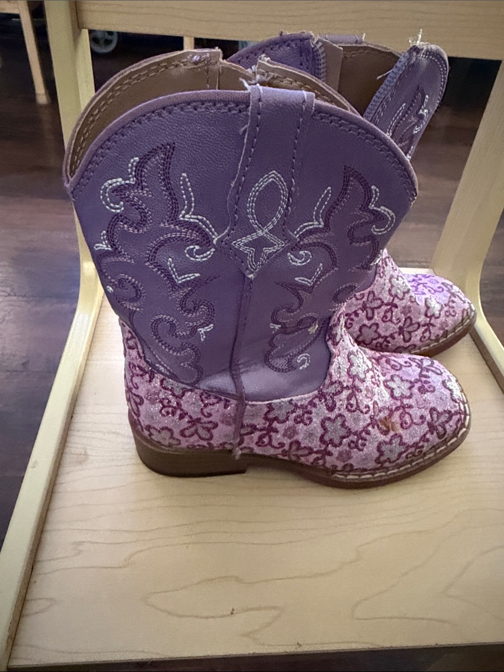 Roper Kids' Lavender and Pink Floral Cowboy Boots